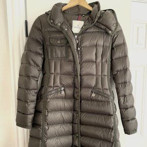 Moncler Hermine Long Down Jacket Size 2 (M) Olive